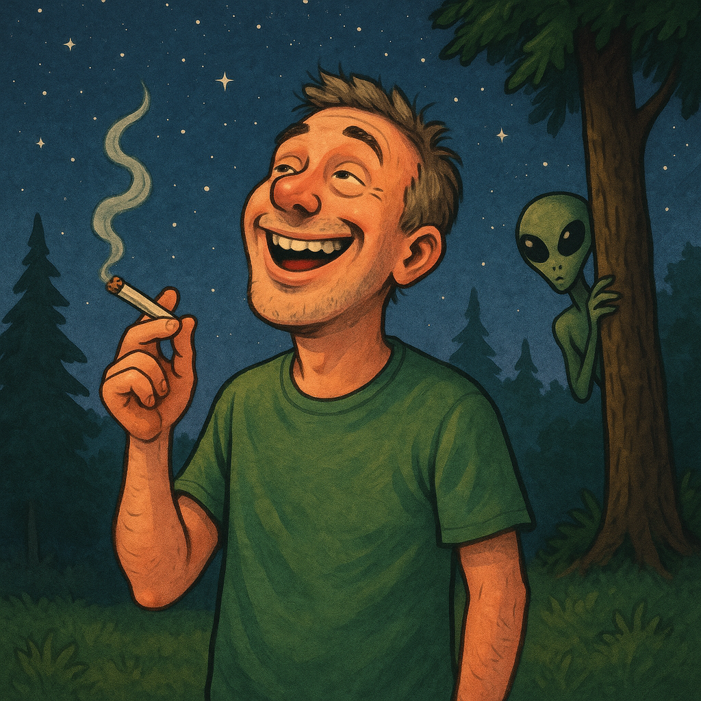 Man looking up at the stars